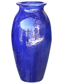 Vaso Vulcano Tondo 25x19h - Vaso In Ceramica Per Interni/Esterni Con Decoro Ad Onda, Capacità 4.8 Litri